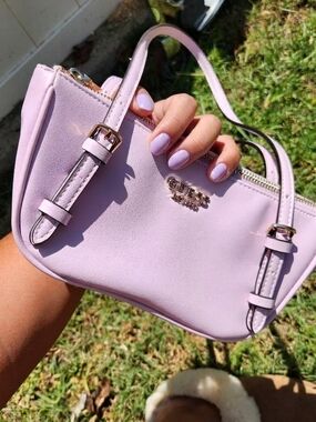 GUESS Lilac Mini Handbag with Gold Hardware